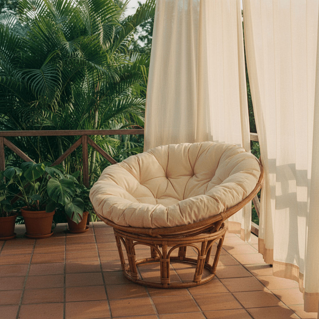 The perfect sunset spot. Our new Cane Papasan chairs fit right in with the natural surroundings. #CeylonCaneCrafts #SustainableLiving
