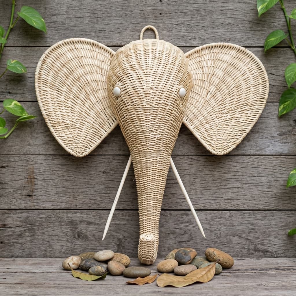 Elephant Sculpture - 10 - handmade cane furniture, Ceylon Cane Crafts Sri Lanka