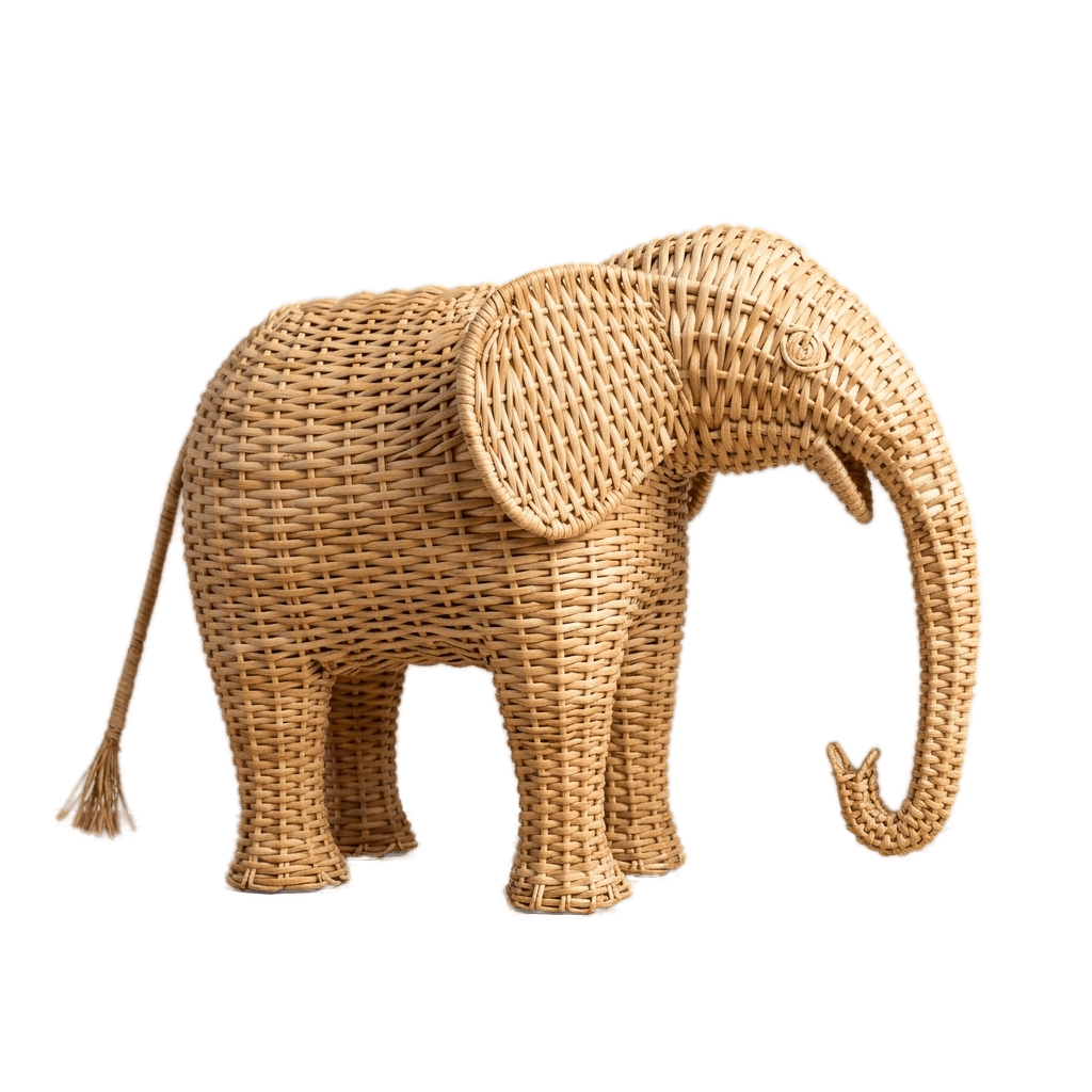 Elephant Sculpture - 3 - handmade cane furniture, Ceylon Cane Crafts Sri Lanka