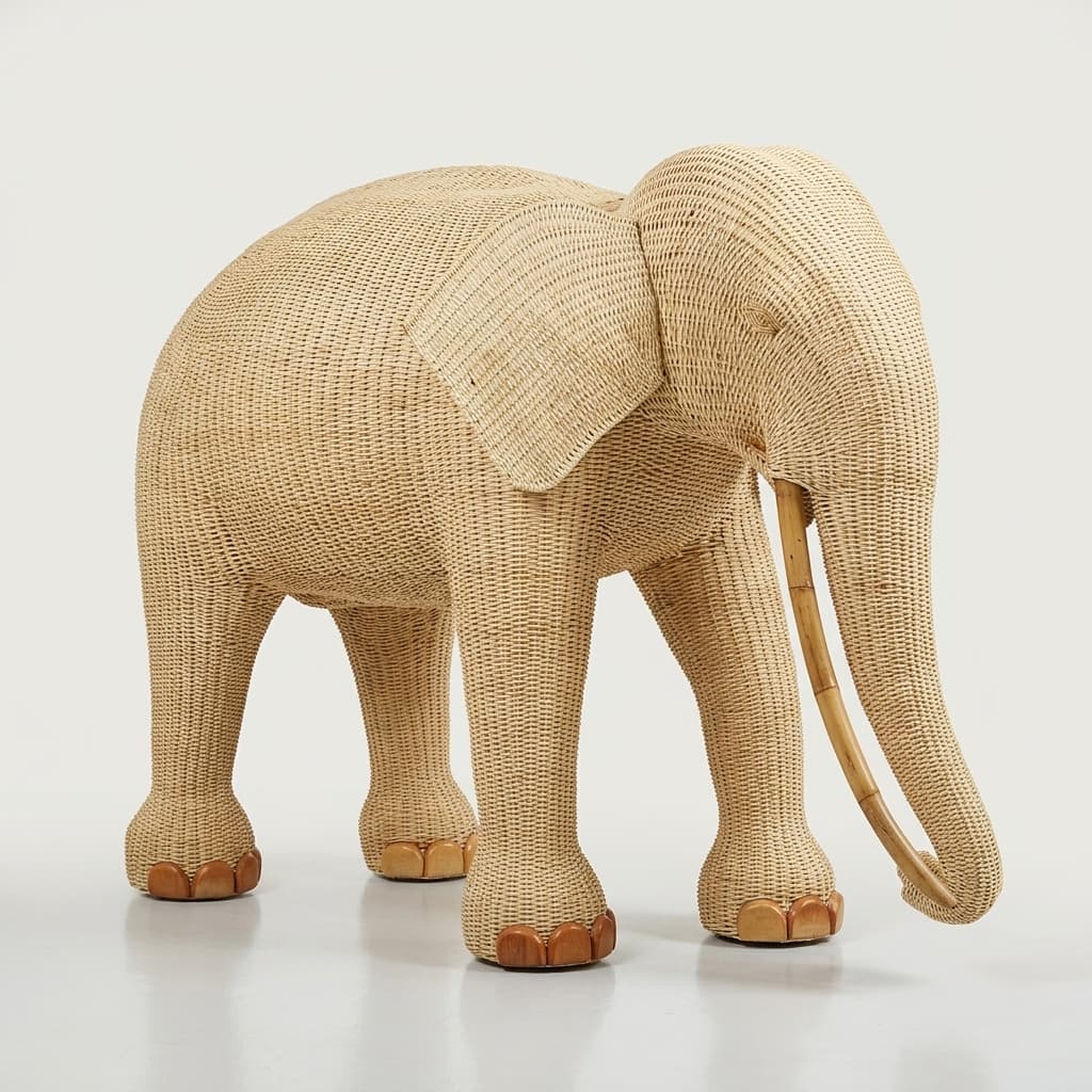 Elephant Sculpture - 4 - handmade cane furniture, Ceylon Cane Crafts Sri Lanka
