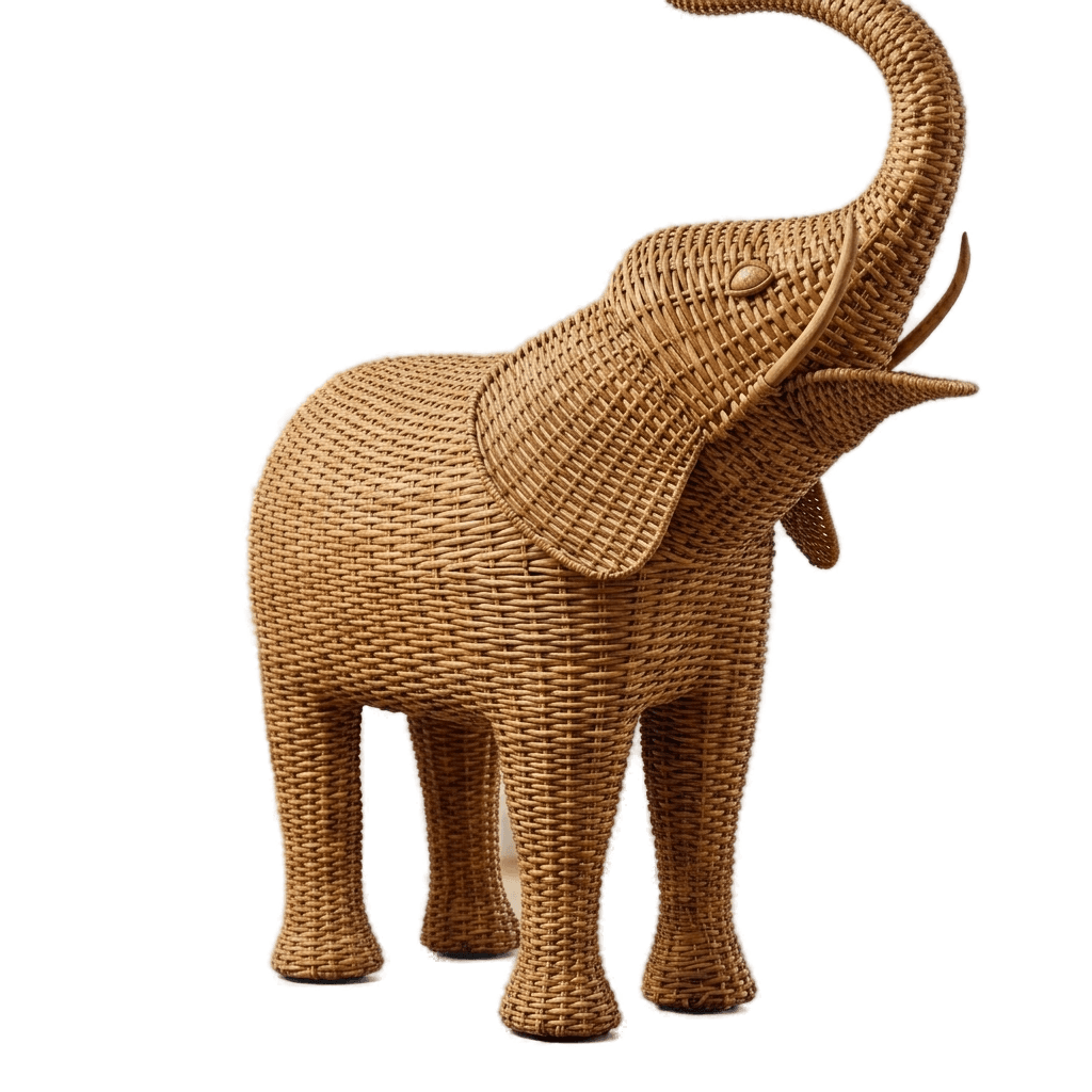 Elephant Sculpture - 6 - handmade cane furniture, Ceylon Cane Crafts Sri Lanka