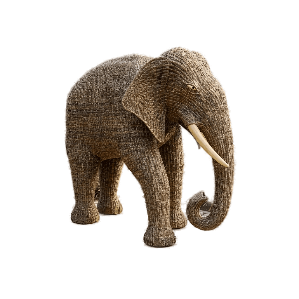 Elephant Sculpture - 7 - handmade cane furniture, Ceylon Cane Crafts Sri Lanka