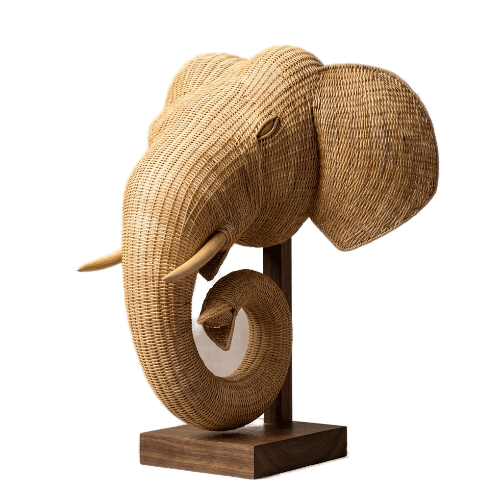 Elephant Sculpture - 8 - handmade cane furniture, Ceylon Cane Crafts Sri Lanka