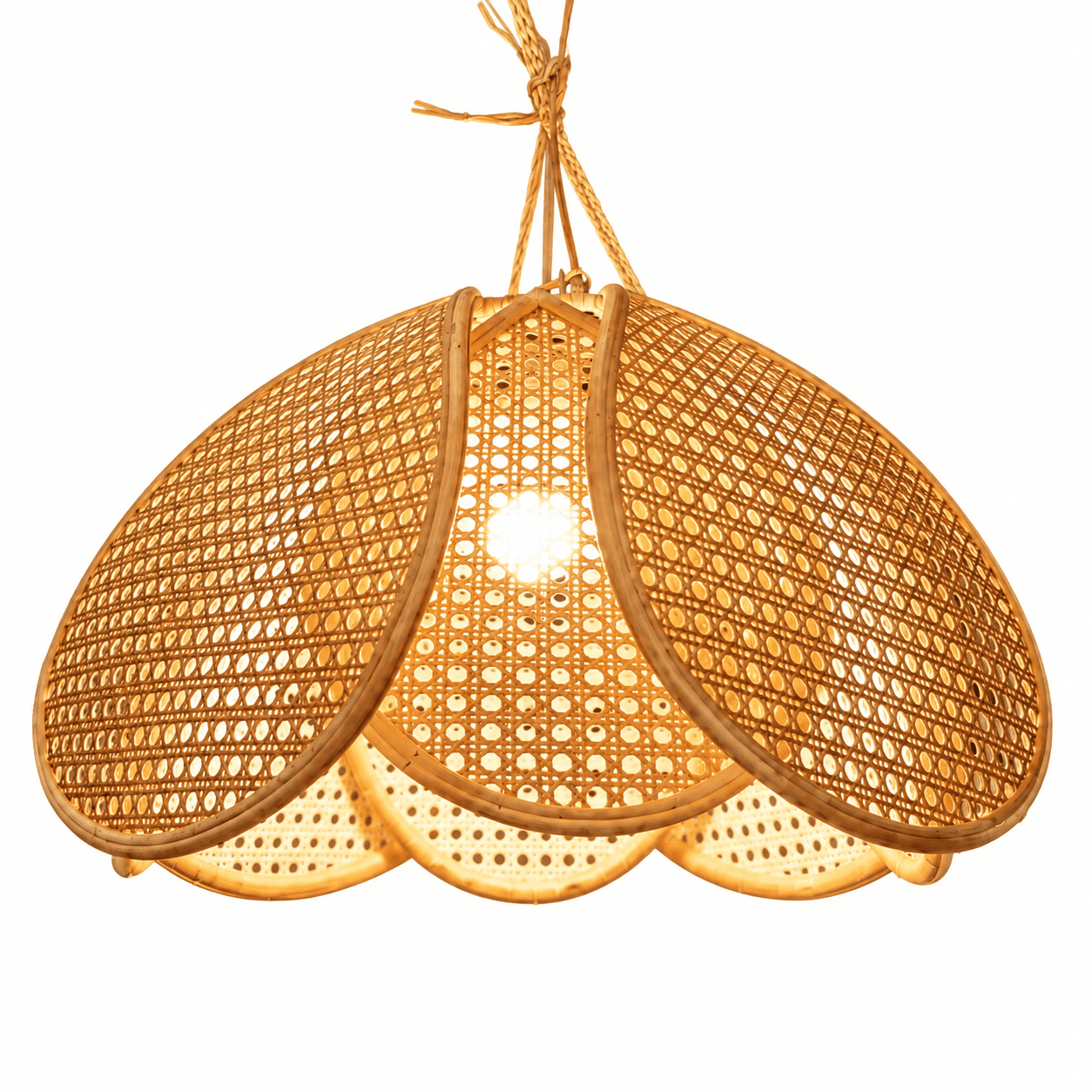 Petal Cluster Lampshade - handmade cane furniture, Ceylon Cane Crafts Sri Lanka