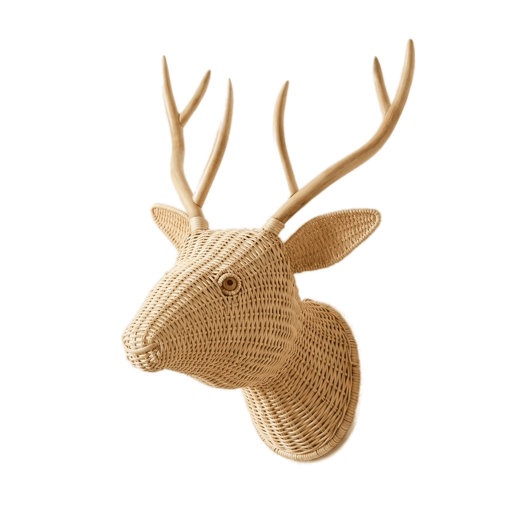 Stag Wall Sculpture - 1 - handmade cane furniture, Ceylon Cane Crafts Sri Lanka