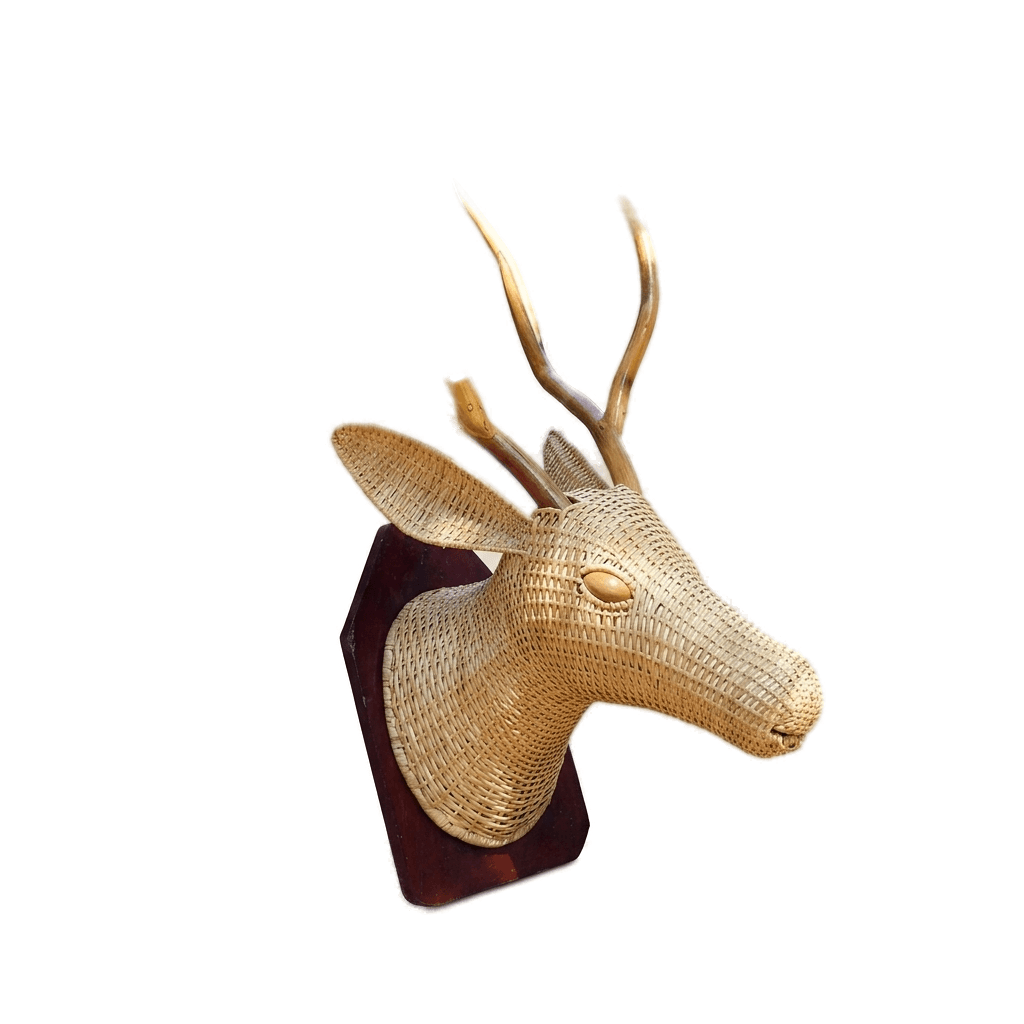 Stag Wall Sculpture - 2 - handmade cane furniture, Ceylon Cane Crafts Sri Lanka