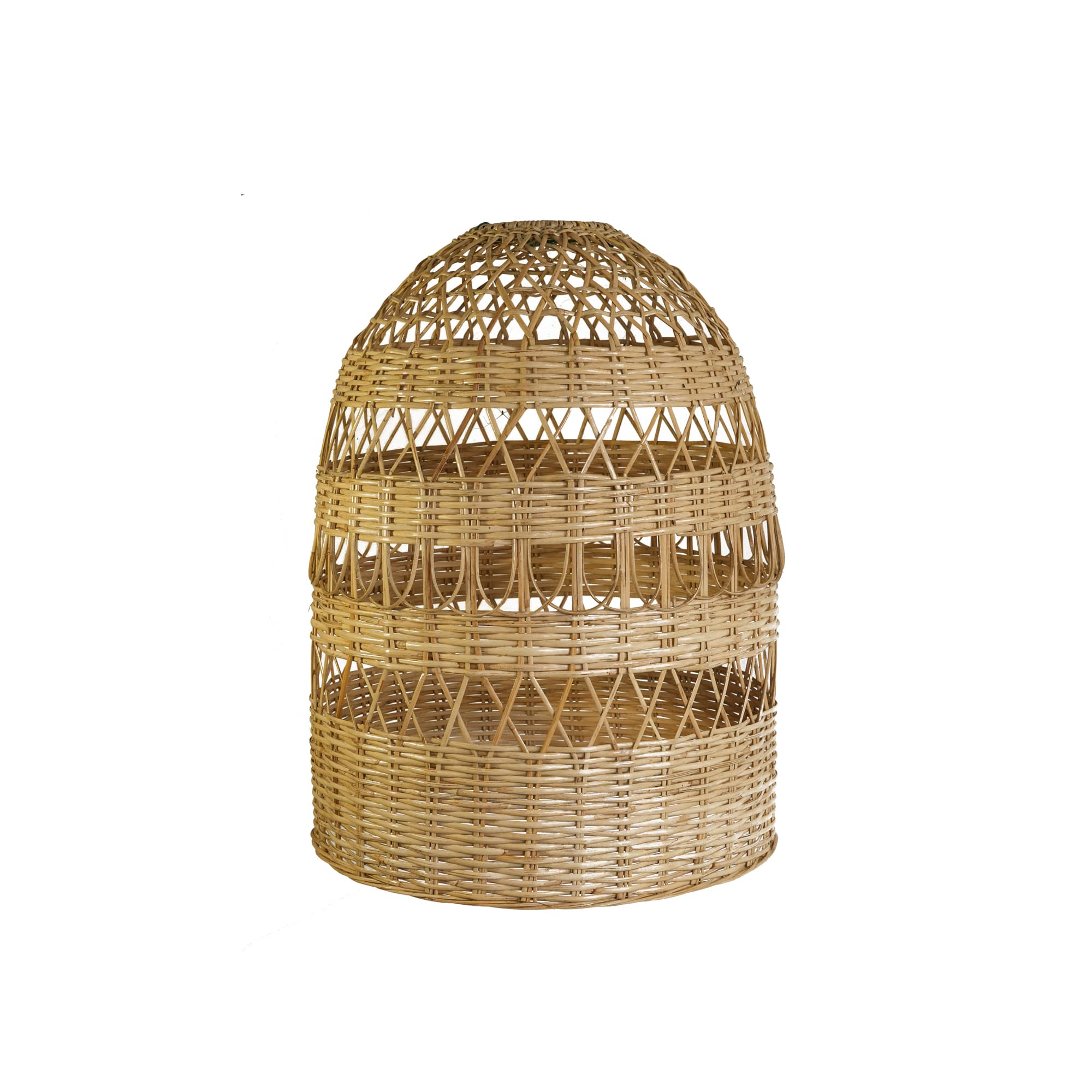 Large Patterned Pendent Lamp Shade - handmade cane furniture, Ceylon Cane Crafts Sri Lanka